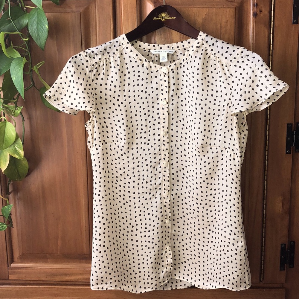 Banana Republic Silk Buttondown Blouse Sz XS